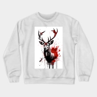 Reindeer Ink Painting Crewneck Sweatshirt